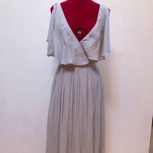 NWT Free people pale dusty blue maxi wrap dress